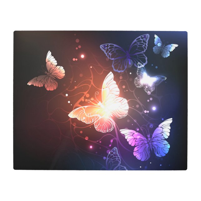 Impresión En Metal Mariposas nocturnas brillantes (Anverso)
