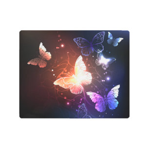 Impresión En Metal Mariposas nocturnas brillantes