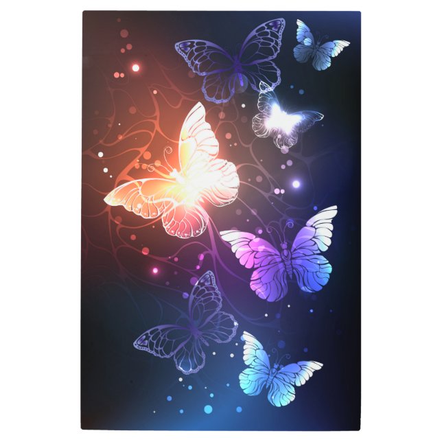 Impresión En Metal Mariposas nocturnas brillantes (Anverso)