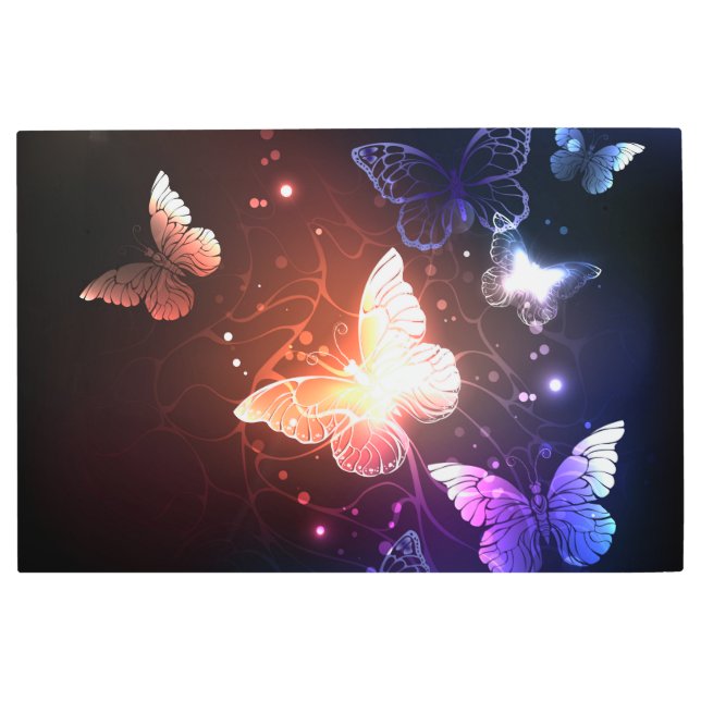 Impresión En Metal Mariposas nocturnas brillantes (Anverso)
