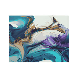 Impresión En Metal Mármol multicolor