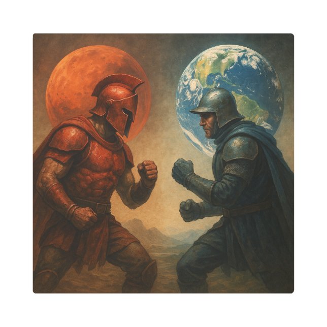 Impresión En Metal Mars vs Earth Showdown (Anverso)