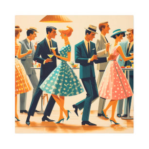 Impresión En Metal Martinis moderno de mediados del siglo Fiesta de c