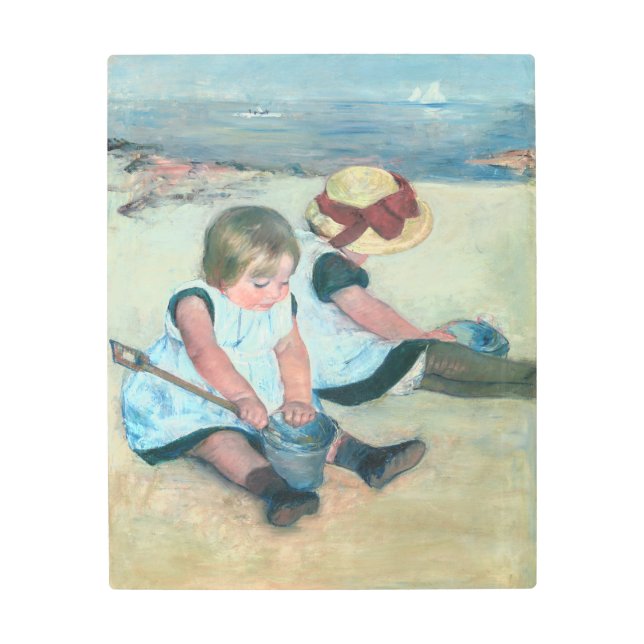 Impresión En Metal Mary Cassatt - Niños jugando en la playa (Anverso)