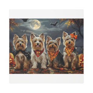 Impresión En Metal Más Terrier Halloween Spooky