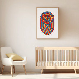 Impresión En Metal Máscara de león africana