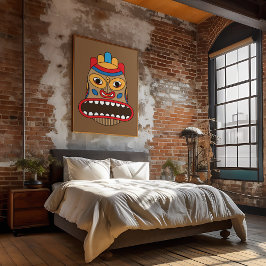 Impresión En Metal Máscara hawaiana tiki