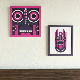 Impresión En Metal Máscara morada de tiki