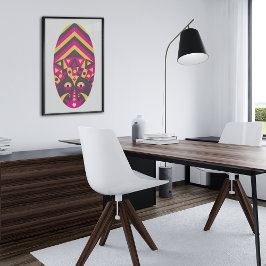 Impresión En Metal Máscara tribal aborigen