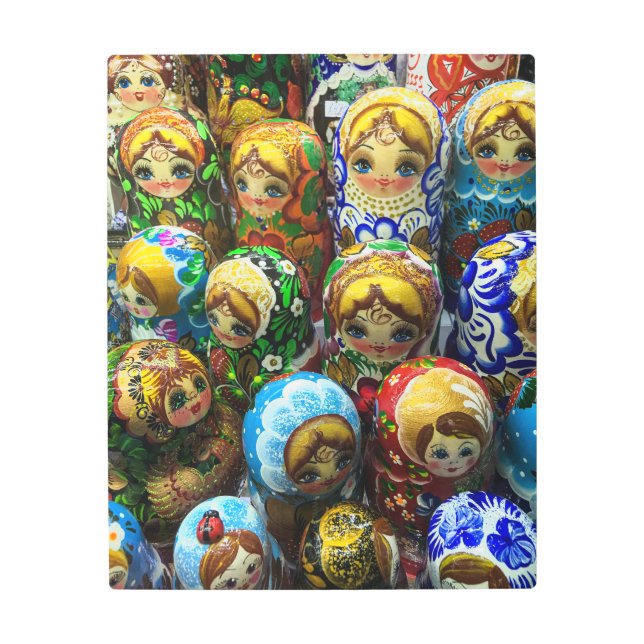Impresión En Metal Matryoshka Dolls Souvenir Kiosk Foto de viaje (Anverso)