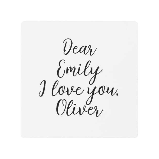 Impresión En Metal Me encanta la plantilla de texto (Anverso)