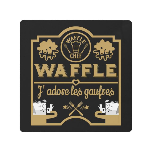 Impresión En Metal Me encantan los Waffles (Anverso)