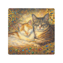 Mejores amigos gatos inspirados en Klimt