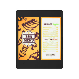 Impresión En Metal Menú Fun Backyard BBQ