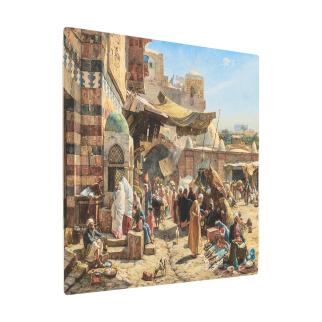 Impresión En Metal Mercado de Jaffa | Gustav Bauernfeind | (Angulado)