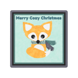 Impresión En Metal Merry Cozy Navidades Fox