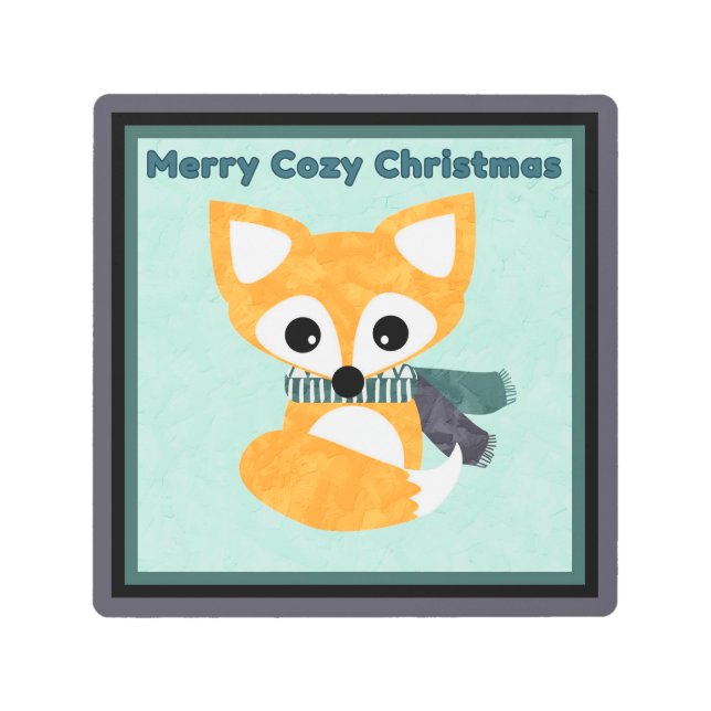 Impresión En Metal Merry Cozy Navidades Fox (Anverso)
