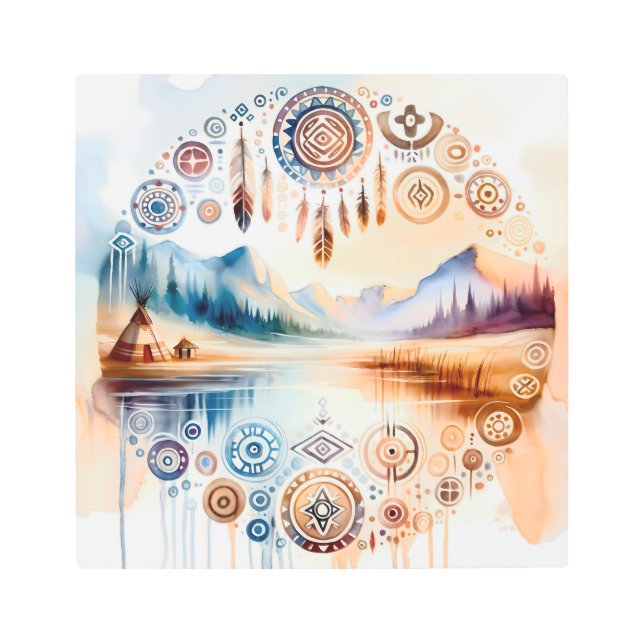 Impresión En Metal Mes del Patrimonio Nativo Estadounidense (Anverso)