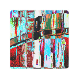 Impresión En Metal Metal Wall Art Collapse Reflection Abstract Design