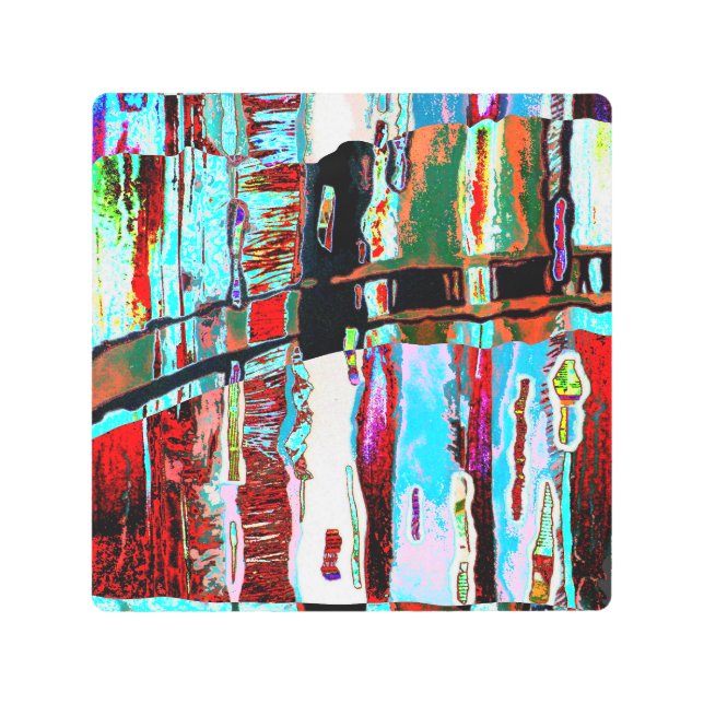 Impresión En Metal Metal Wall Art Collapse Reflection Abstract Design (Anverso)