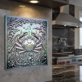 Impresión En Metal Metallic Iridescent Crab D1223