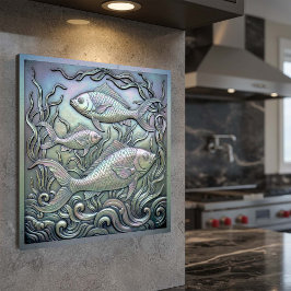 Impresión En Metal Metallic Iridescent Fish D1223