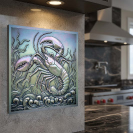 Impresión En Metal Metallic Iridescent Lobster D1223