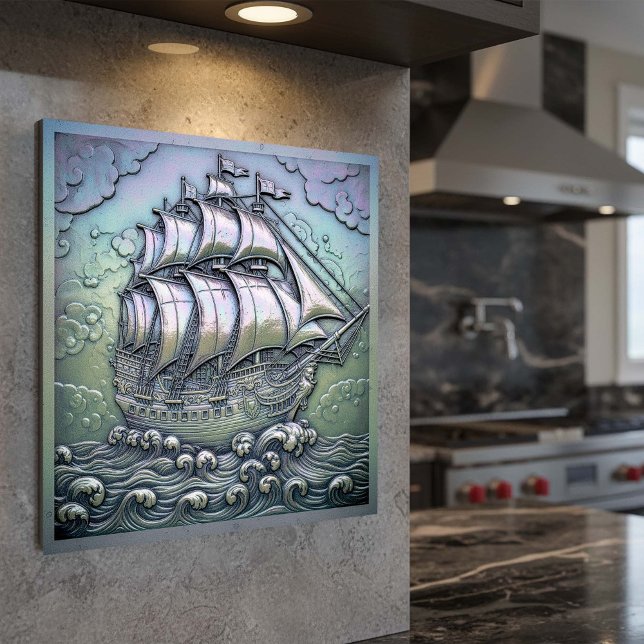 Impresión En Metal Metallic Iridescent Sailing Ship D1223 (Subido por el creador)