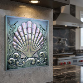 Impresión En Metal Metallic Iridescent Scallop Shell D1223