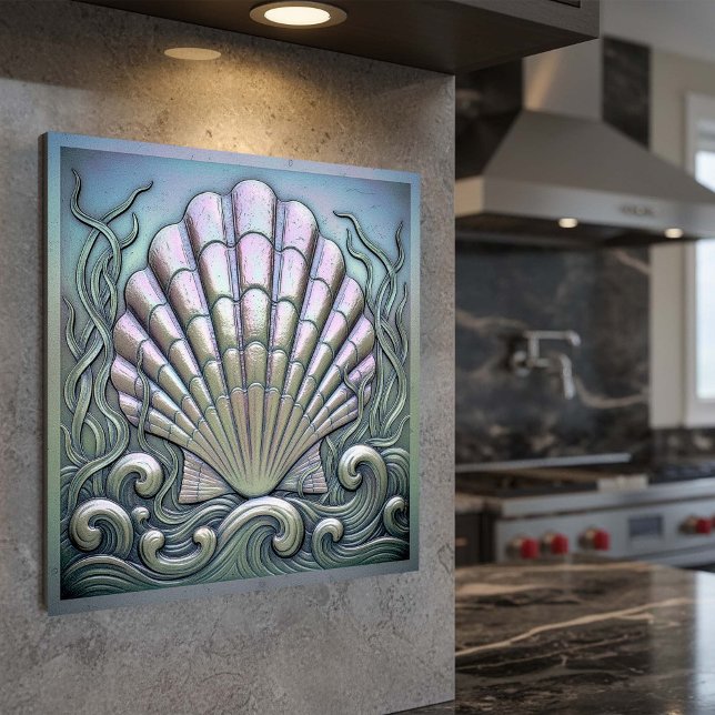 Impresión En Metal Metallic Iridescent Scallop Shell D1223 (Subido por el creador)