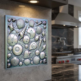 Impresión En Metal Metallic Iridescent Seashells D1223