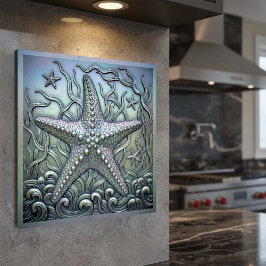 Impresión En Metal Metallic Iridescent Starfish D1223