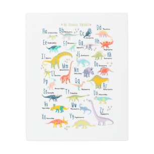 Impresión En Metal Mi alfabeto dinosaurio