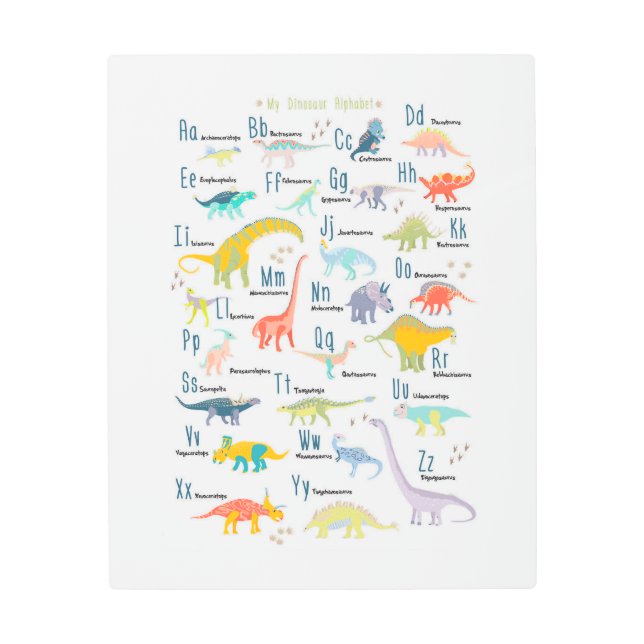 Impresión En Metal Mi alfabeto dinosaurio (Anverso)