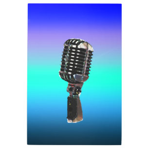 Impresión En Metal Micrófono rock and Roll