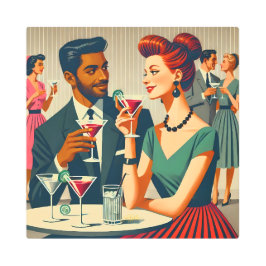 Impresión En Metal Mid Century Cocktail Party Couples - First Date