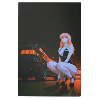 Impresión En Metal Midnight Drift Queen – Neon Nights Aesthetic
