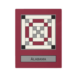 Impresión En Metal Mini Barn Quilt Alabama Nueve Parche