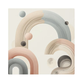 Impresión En Metal Minimal Earthy Arches Japandi Style Art