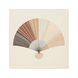 Impresión En Metal Minimal Fan Shape in Japandi Harmony