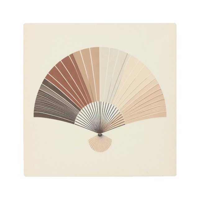 Impresión En Metal Minimal Fan Shape in Japandi Harmony (Anverso)