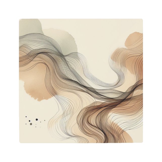 Impresión En Metal Minimal Wind Flow Japandi Zen Art Calm (Anverso)