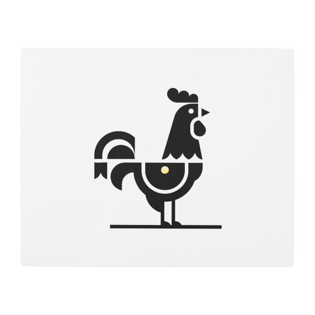 Impresión En Metal Minimalist Galo de Barcelos Metal Wall Art – Moder (Anverso)