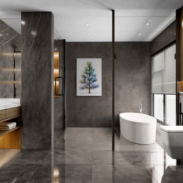 Impresión En Metal Minimalist Snowy Pine (Inspired Look)