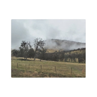 Impresión En Metal Misty Mountain Landscape Metalizado Wall Art