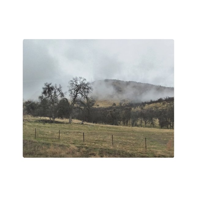 Impresión En Metal Misty Mountain Landscape Metalizado Wall Art (Anverso)