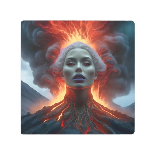 Impresión En Metal Mítica materializa volcán (Anverso)