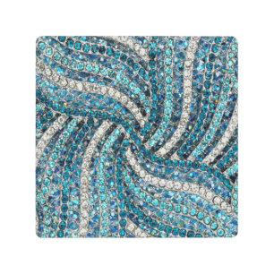 Impresión En Metal moda gitana bohemia azul turquesa plateado