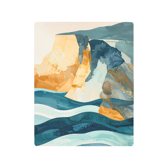 Impresión En Metal Modern Abstract Coastal Metal Print (Anverso)