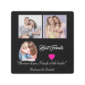 Impresión En Metal Modern Best Friends Photo Grid Keepsake Gift Plaqu